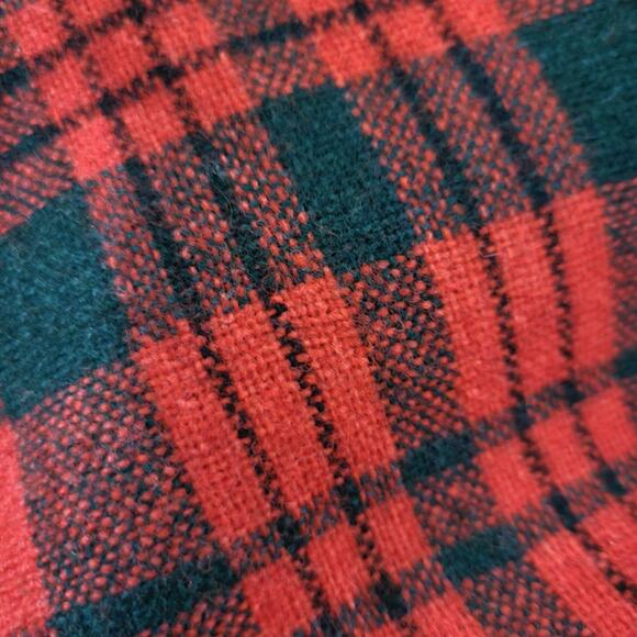 Vintage Saba Tartan Dress Red Matching Shawl Wool Plaid 70s Maxi Set Size Medium - Picture 8 of 15